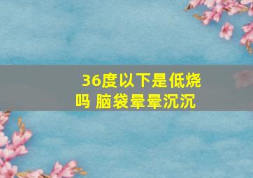 36度以下是低烧吗 脑袋晕晕沉沉